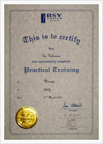 Certificate BSY Massage Practical