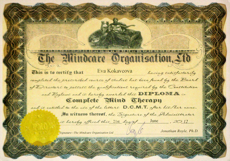  - Certificate Mind Therapy